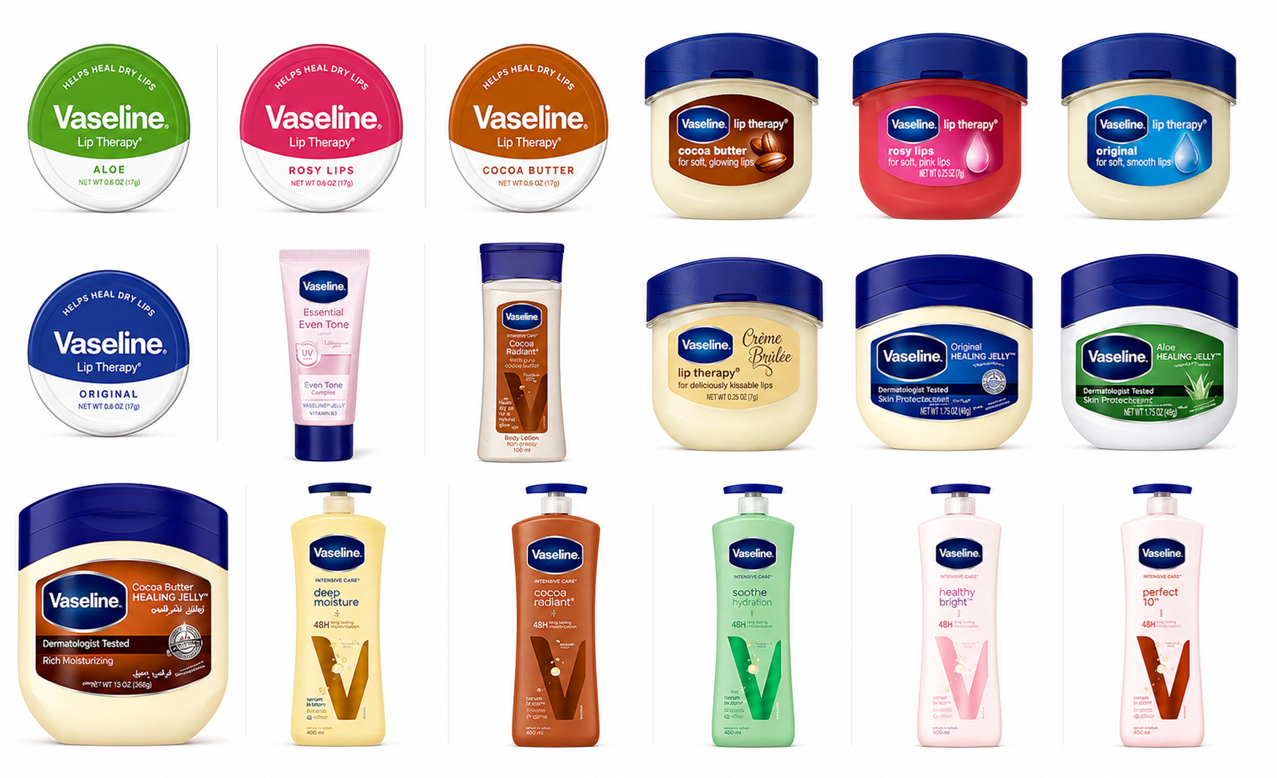 Vaseline product range